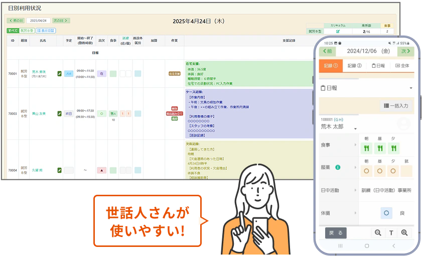 日別利用状況画面