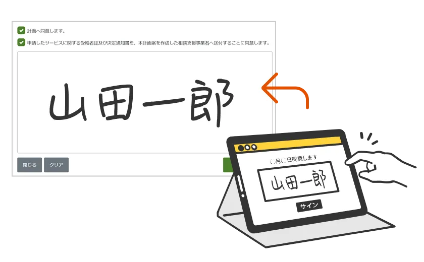 電子サイン画面