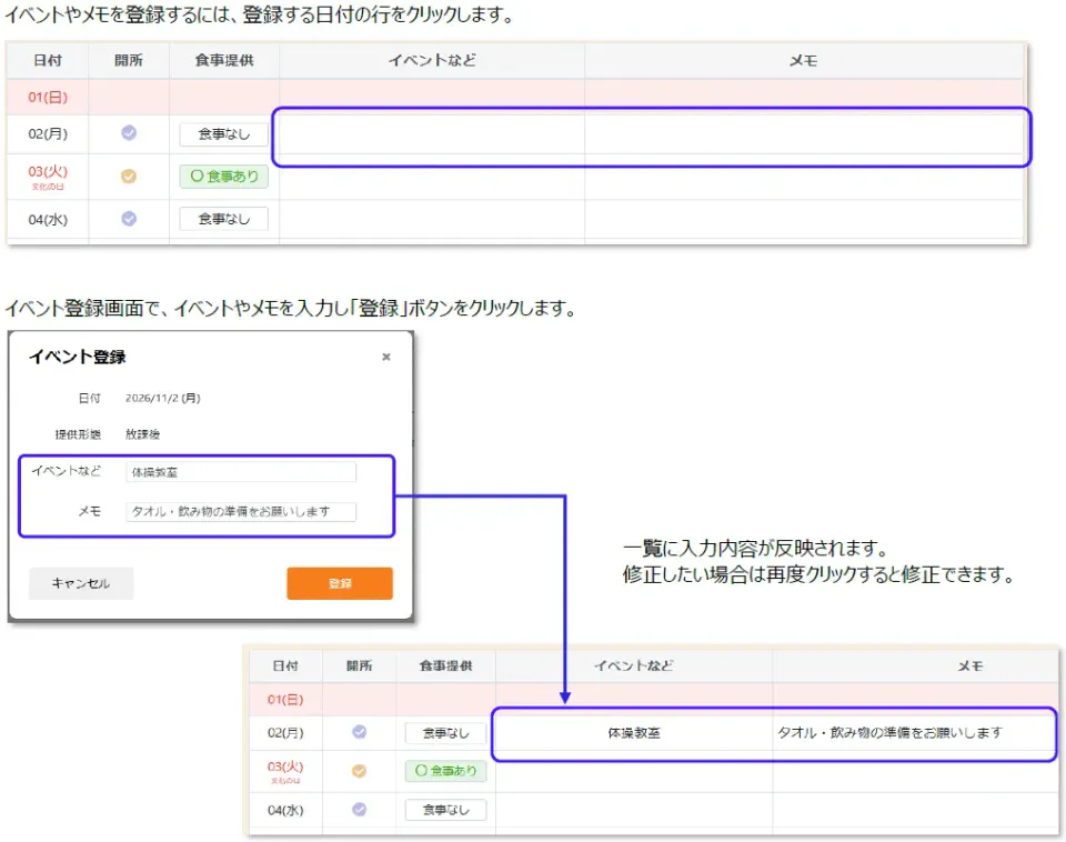 イベント登録